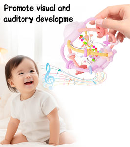 KEAN Nouveau jouet Montessori à mâcher pour nouveau-né sans Bpa Jouet de dentition en silicone avec hochet et <span class=keywords><strong>sablier</strong></span> Jouets sensoriels pour bébés - Product Image 5