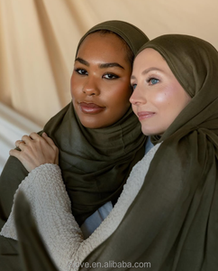 Leichter Premium <span class=keywords><strong>LO</strong></span>.LOVE Baumwoll-Modal Atmungsaktiver Vela Jersey Schal Weicher Spitzen-Ethnischer Hijab für Muslimische Frauen für Alle Jahreszeiten - Product Image 2