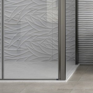 Kamalu KS2800-SSN moderno quadrato quadrato senza cornice in alluminio schermo doccia 90x155 angolo con apertura berlina impermeabile - Product Image 5