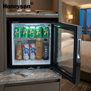 Mini Refrigerador Portátil Honeyson, Puerta de Vidrio Individual, Fuente de Alimentación Eléctrica, Refrigerador Termoeléctrico para Bebidas, Ideal para Hoteles - Product Image 1
