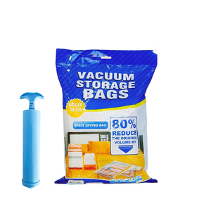Sacs de rangement <span class=keywords><strong>sous</strong></span> <span class=keywords><strong>vide</strong></span> compressibles, pliables, imperméables et légers, bleus, pour organiser les vêtements et la literie, économiseur d'espace, hermétique, avec <span class=keywords><strong>pompe</strong></span> - Product Image 1