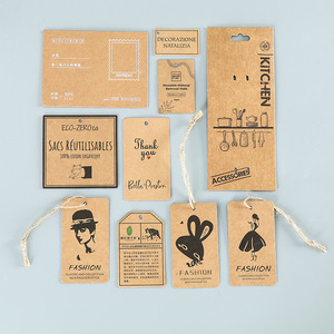Tùy chỉnh <span class=keywords><strong>kraft</strong></span> giấy treo thẻ sinh thái thân thiện có thể tái chế phân hủy sinh học quần áo giày may mặc nhãn - Product Image 4