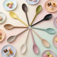Cuillères à dessert jetables en CPLA sans plastique, compostables, biodégradables, pour fêtes et traiteurs, écologiques