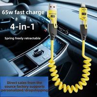 Cable de Carga Súper Rápida 4 en 1 Chargeus PD27W de 120W USB Tipo C 5A Carga Flash de 1.5m Cobre Puro USB3 Cables de Datos de Cobre Puro para iOS