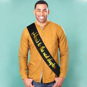 Voici votre ceinture de chapitre suivant, dorée et noire, porte-bonheur, pour la remise des diplômes, le nouvel emploi, la retraite, les fournitures de fête. - Product Image 4