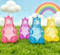Balle anti-stress licorne et jouet à presser scintillant effet aurore à rebond lent pour garçons et enfants
