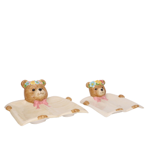 Redeco Graziosa Scatola Portaoggetti in Ceramica a Forma di Orsetto con Ghirlanda Floreale, Vassoio Porta Gioielli, Regalo, Decorazione Personalizzata all'Ingrosso - Product Image 6