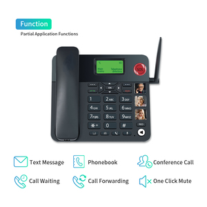 <span class=keywords><strong>Téléphone</strong></span> <span class=keywords><strong>fixe</strong></span> sans fil 4G JIMI avec double SIM, écran 2,4 pouces, batterie 1000 mAh, WiFi/SMS/Support - Product Image 2