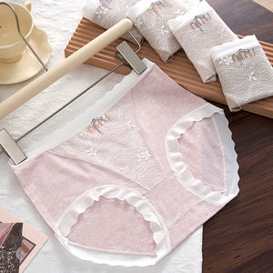 निर्बाध किनारों के साथ कारखाने थोक महिला पैंटी महिलाओं के अंडरवियर मध्य कमर वाली महिलाओं की पैंटी - Product Image 2