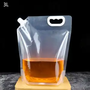 Free Sample Secure Convenient Small Run Pouch Stand Up Liquid Water Bag Transparent Clear Drinks Bags Spout Pouch Design