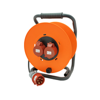 Enrouleur de câble d'alimentation portable industriel en acier métallique IP44 CEE avec prises 16A 380V 5P et câble H07RN-F 5*1.5/2.5MM de 25M