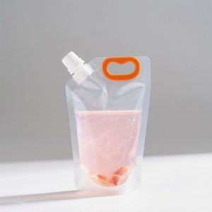 Venta al por mayor de plástico transparente desechable bebida jugo agua líquido Stand Up Spout bolsa - Product Image 2