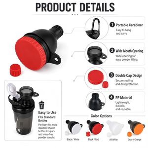 Conteneur portable personnalisé avec logo pour poudre protéinée et suppléments, avec mousqueton, idéal pour la gym, le fitness, le sport et comme cadeau promotionnel. - Product Image 3