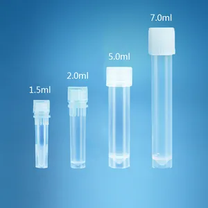 Consommables de laboratoire Quaero tube cryogénique de congélation cryogénique 0.5ml 1.5ml 2ml 5ml 7ml tube pcr avec bouchon de liaison