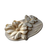 Tapis de bain en boue de diatomée à séchage rapide, absorbant l'eau, antidérapant et résistant aux taches, motif floral 3D papillon, style chic français de luxe