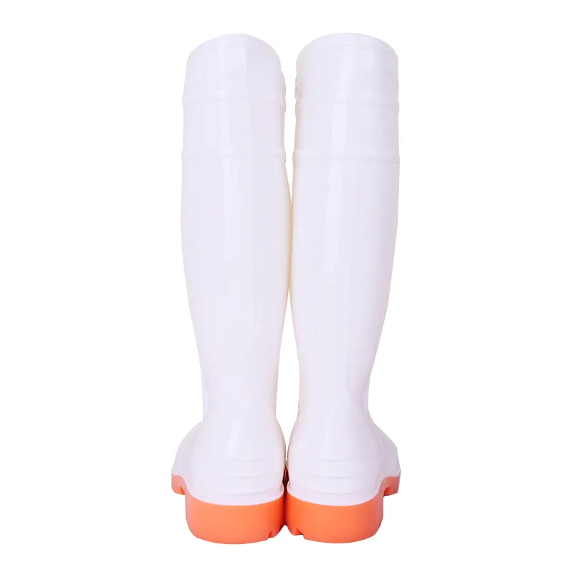 White water proof oil acid resistant steel toe glitter PVC rain boots botas de seguridad de PVC