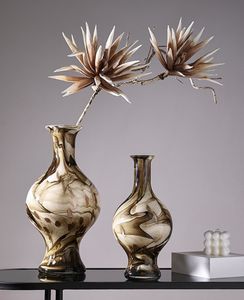 Vase en jade vintage italien minimaliste moderne, fait à la main, en marbre, en verre, pour la décoration de chambre d'hôtel de luxe - Product Image 5