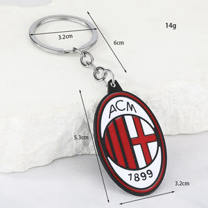 Football Team Logo Zinc Alloy Keychain for Champions League Fans Peripheral <strong>Bag</strong> Hanging Key Ring Chain Jewelry - Product Image 3
