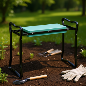 Banc de jardin pliable rembourré en aluminium pour travaux de jardinage en extérieur - Product Image 2