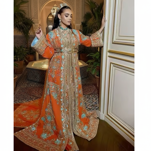 Robe de Soirée Marocaine Vintage Élégante en Satin de Haute Qualité, Faite à la Main, Longueur au Sol, Sans Manches, Écologique - Product Image 3