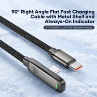 Câble de données USB de type C pour jeux, avec conducteur en cuivre pur, gaine en nylon tressé, charge rapide 3A, indicateur LED - Longueurs de 1 m/2 m