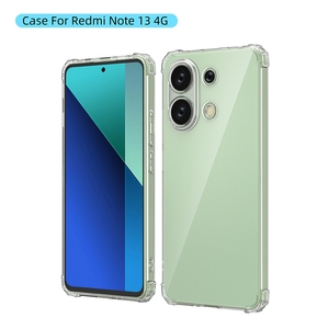 Chống Sốc Bốn Góc Túi Khí Silicone Cao Su Mềm TPU Điện Thoại Trường Hợp Đối Với Xiaomi <span class=keywords><strong>Redmi</strong></span> Lưu Ý 13 4G/14C/POCO M6 Cộng Với Rõ Ràng Cover Quay Lại - Product Image 4