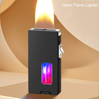 Briquet à flamme ouverte à sept trous YN Shake, induction, mise au point du feu, puissance de feu élevée, briquet rechargeable avec logo gonflable