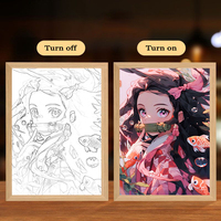 Cadeau Anime Personnalisé, Art Mural Anime, Lumières, Décoration Manga, Cadre Photo LED pour Chambre d'Adolescent, Bureau, Alimenté par USB