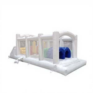 Parcours d'obstacles gonflable en PVC couleur <span class=keywords><strong>macaron</strong></span> avec toboggan, qualité commerciale pour événements pour enfants - Product Image 2
