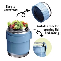 Nouveauté : Boîte à lunch isotherme en acier inoxydable à double paroi de 12 oz, pot thermique pour enfants, anti-fuite, couvercles transparents, double niveau, sans BPA
