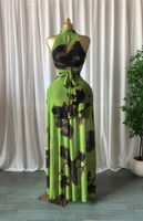Robe longue sans manches imprimée 9 couleurs pour femme, avec liens au dos, coupe incurvée, grande taille, style africain, du S au 2XL