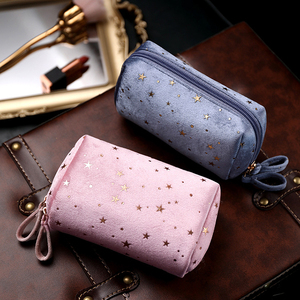 Bolsas de Cosméticos Personalizadas de Franela y Terciopelo, Bolsa de Almacenamiento Brillante Coquete, Bolsa de Maquillaje con Diseño de Cielo Estrellado - Product Image 6