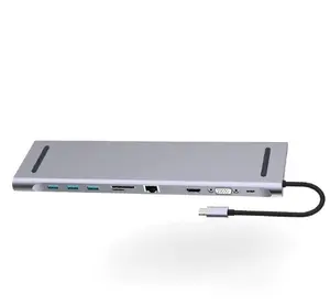 Customize OEM type c dock station usb hub all kinds of models 3/4/5/6/7/8/9/10/11/12/14 in 1 Low Cost High Quality
