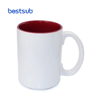 Tasses à café personnalisées en céramique de grande taille à deux tons avec sublimation d'image personnalisée JS Coatings 15 oz B21N