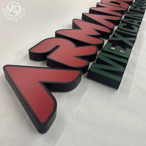 Letrero Luminoso Personalizado con Letras en Canal Retroiluminadas en Rojo y Verde con Gráfico de <span class=keywords><strong>Cactus</strong></span> Mexicano para Restaurante Mexicano - Product Image 6