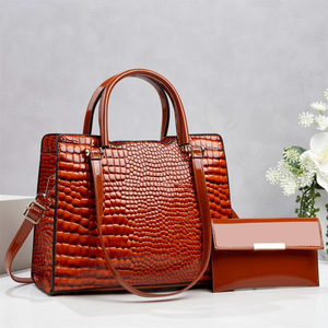 Borse a due pezzi con motivo coccodrillo, chiusura a cerniera, versatili, borse da donna casual e alla moda, borsa a tracolla da donna. - Product Image 2