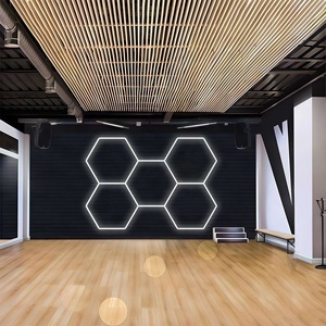 Lampes de garage hexagonales KCX, haute luminosité, lumière <span class=keywords><strong>LED</strong></span> hexagonale en nid d'abeille, 5 grilles pour garage, atelier de beauté automobile - Product Image 3