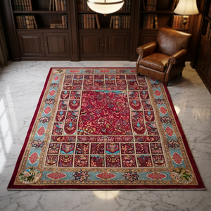 Alfombra Persa Moderna de Seda Pura Hecha a Mano, Alfombra de Lujo con Nudos a Mano, Diseño Antideslizante, Decoración Premium para el Hogar, Sala de Estar, Villa - Product Image 1