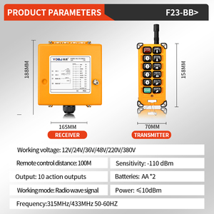 รีโมทคอนโทรลไร้สายอุตสาหกรรม F23-BB สำหรับเครนยกคอนกรีต รีโมทไร้สาย RF 433 - Product Image 2
