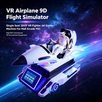 Nouveautés : Simulateur de vol professionnel VR 9D pour intérieur, machine de jeu d'avion à 3 degrés de liberté en fibre de verre pour centre commercial