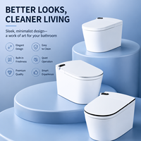 WC intelligent monobloc mural avec bidet intégré, chasse d'eau automatique, siège chauffant, chauffage instantané, étanchéité IPX4, en céramique