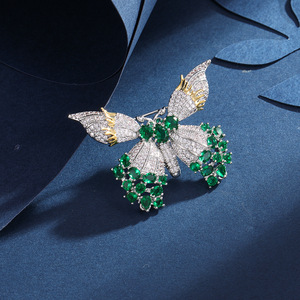 ZHENXUN Bros Paduan Tembaga Berlapis Emas Mawar Kupu-kupu Dua Warna Zirkon Warna-warni Aksesori Fashion Pernikahan Perhiasan Wanita - Product Image 6