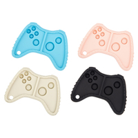 Vente en gros Faible MOQ Jouet de dentition en silicone type manette de jeu certifié CPC de qualité alimentaire pour bébé, jouet de dentition molaire alphabet sans BPA pour cadeau de baby shower aux États-Unis
