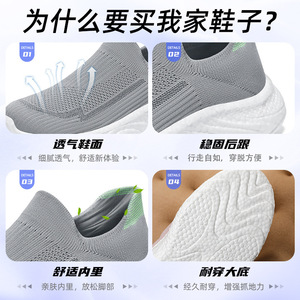Chaussures décontractées d'été pour hommes tissage volant direct d'usine semelles souples <span class=keywords><strong>pied</strong></span> léger nouveau printemps automne maille <span class=keywords><strong>de</strong></span> tissage volant - Product Image 3