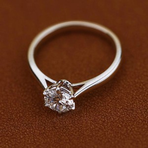 Anillo Solitario de Moissanita Creada en Laboratorio, Diseño Minimalista, Plata de Ley 925 Ética, Certificado GRA, Anillo de Compromiso para Mujer - Product Image 3