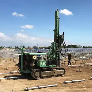 Chave de pilha para projeto solar, máquina hidráulica de 100m para parafuso solar