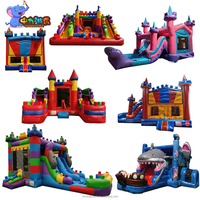 Château gonflable commercial combiné avec toboggan, aire de jeux gonflable à thème personnalisé pour la location d'événements pour enfants