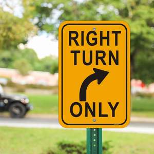 Señal <span class=keywords><strong>de</strong></span> giro a la derecha <span class=keywords><strong>de</strong></span> solo 12*18 pulgadas, aluminio, reflectante, camino <span class=keywords><strong>de</strong></span> gestión municipal, marcado especial, autopista - Product Image 5