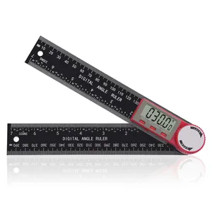 Penggaris sudut Digital 200mm, pencari sudut karbon Inclinometer Goniometer alat pengukuran sudut elektronik