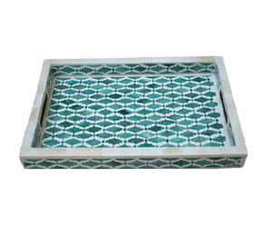 Bandeja de servicio decorativa multicolor con incrustaciones de resina de madera para decoración del hogar, utensilios de cocina, bandejas de servicio, bandeja de madera, bosques - Product Image 3